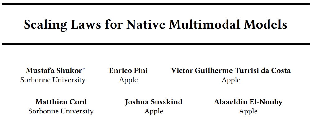 Apple обнаружила Scaling Laws для нативных мультимодальных моделей: раннее слияние лучше позднего, MoE лучше плотных моделей