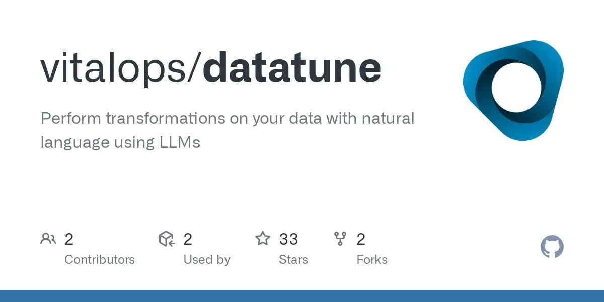 Vitalops开源Datatune:用自然语言处理大规模数据集的LLM工具