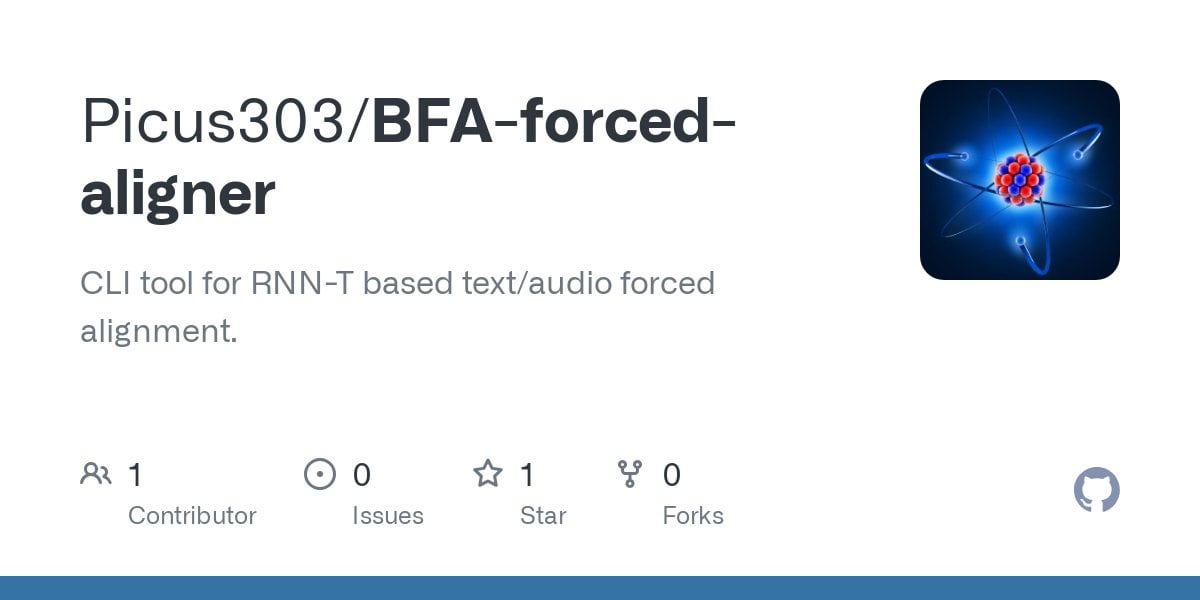 BFA Forced Aligner:文本-音素-音频对齐工具