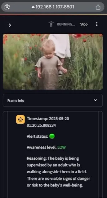 AI Baby Monitor: تطبيق مراقبة أطفال محلي يعتمد على LLM للفيديو