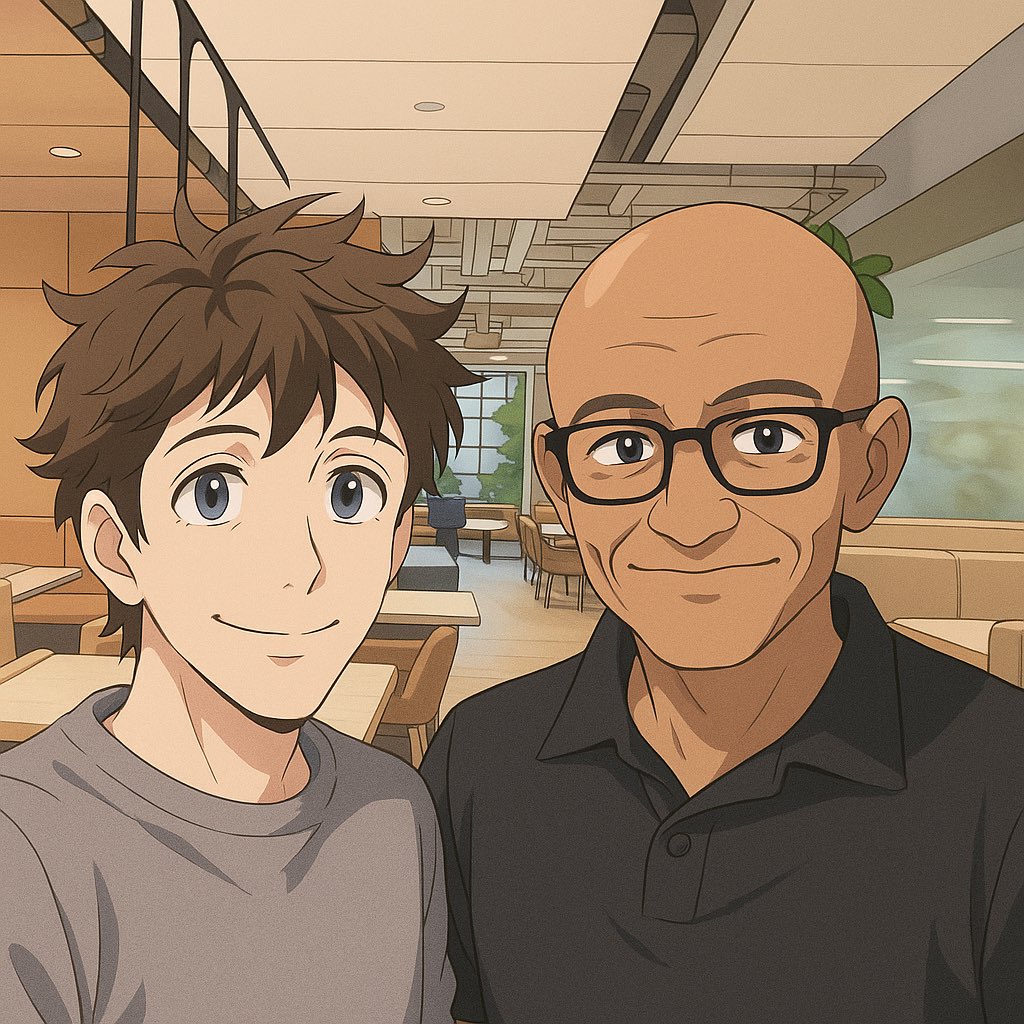 Sam Altman接待微软CEO Satya Nadella访问OpenAI