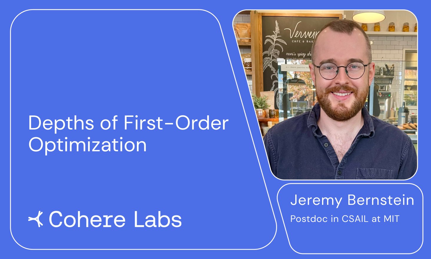 We're looking forward to welcoming @jxbz for a presentation on "Depths of First-Order Optimization" next week on Thursday, May 8th.