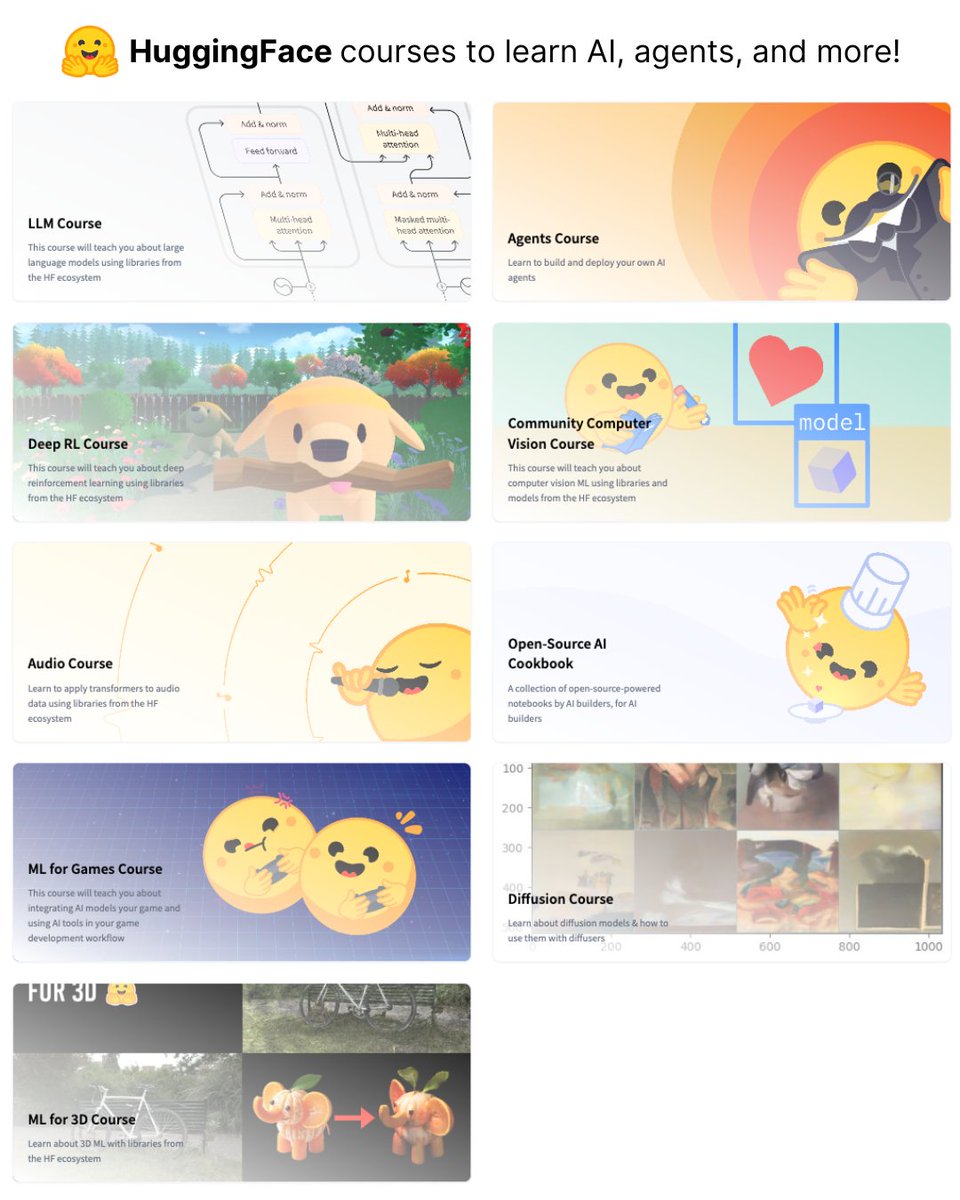 HuggingFace、無料AIコース9講座を公開