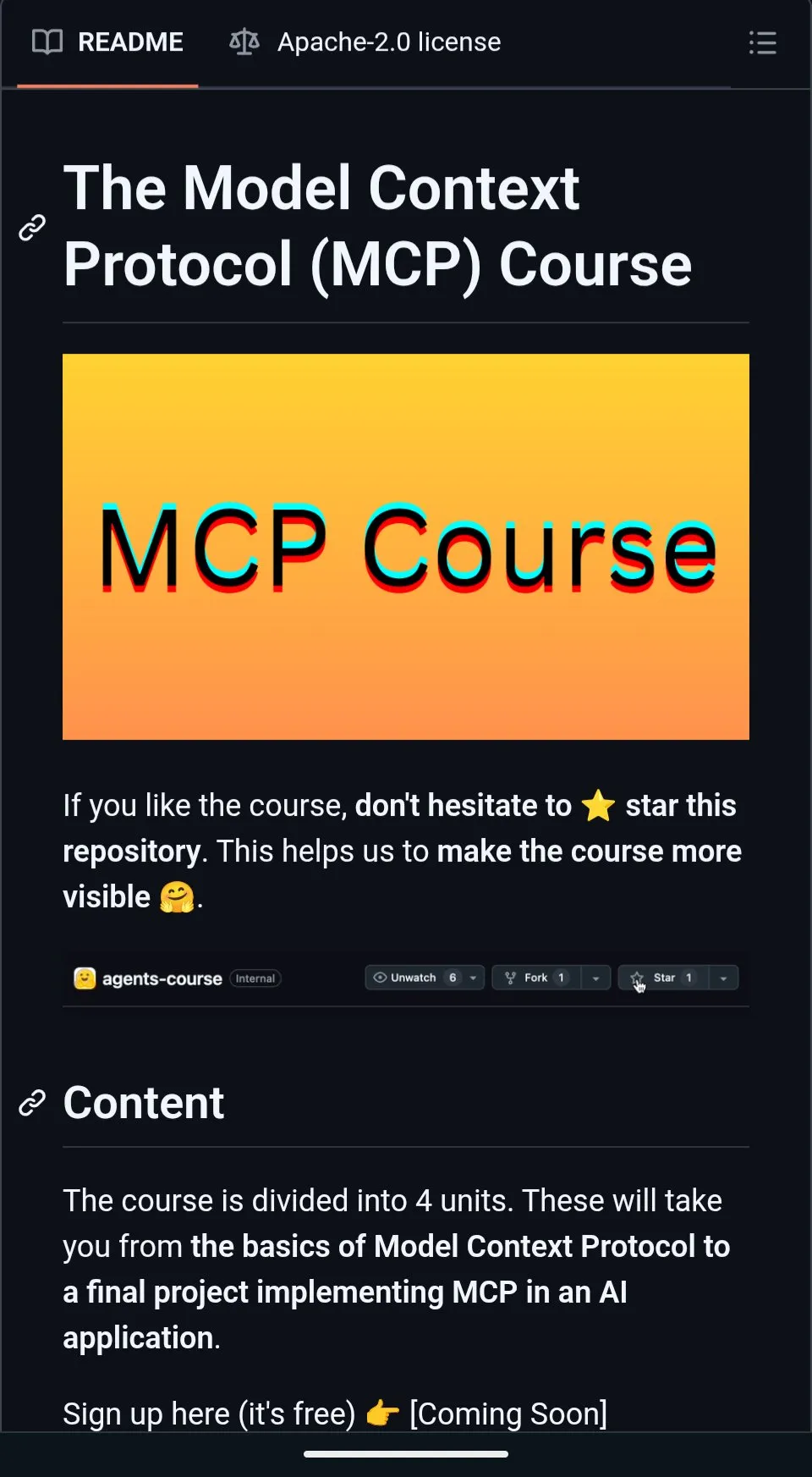 The MCP course is free, open source, and with Apache 2 license.