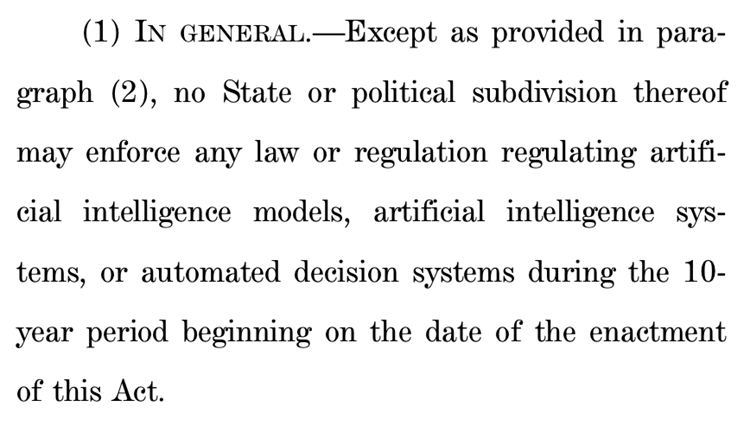 U.S. House Proposal to Pause State-Level AI Regulation for Ten Years Sparks Huge Controversy