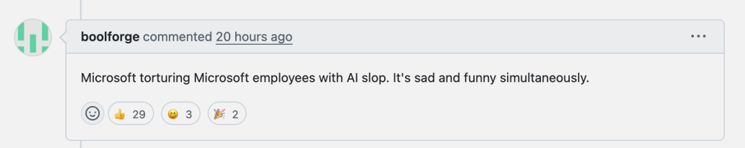 마이크로소프트 AI, 마이크로소프트 직원 공개 고문, 버그 수정 유일한 기여는 PR 제목 변경, GitHub 댓글창은 구경꾼들로 북적