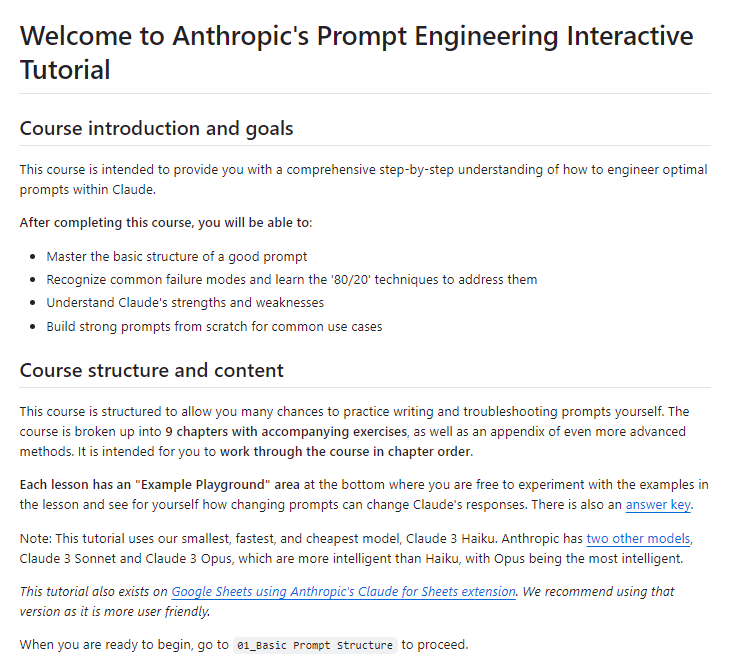 Anthropic发布Prompt工程交互式教程