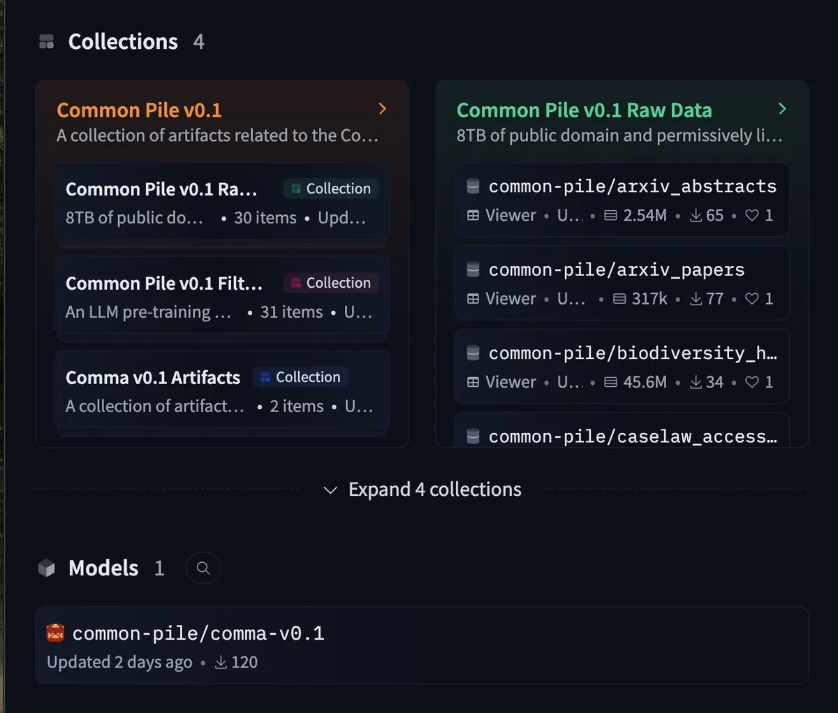 EleutherAI lanza el conjunto de datos libre de 8TB common-pile y el modelo de 7B comma 0.1