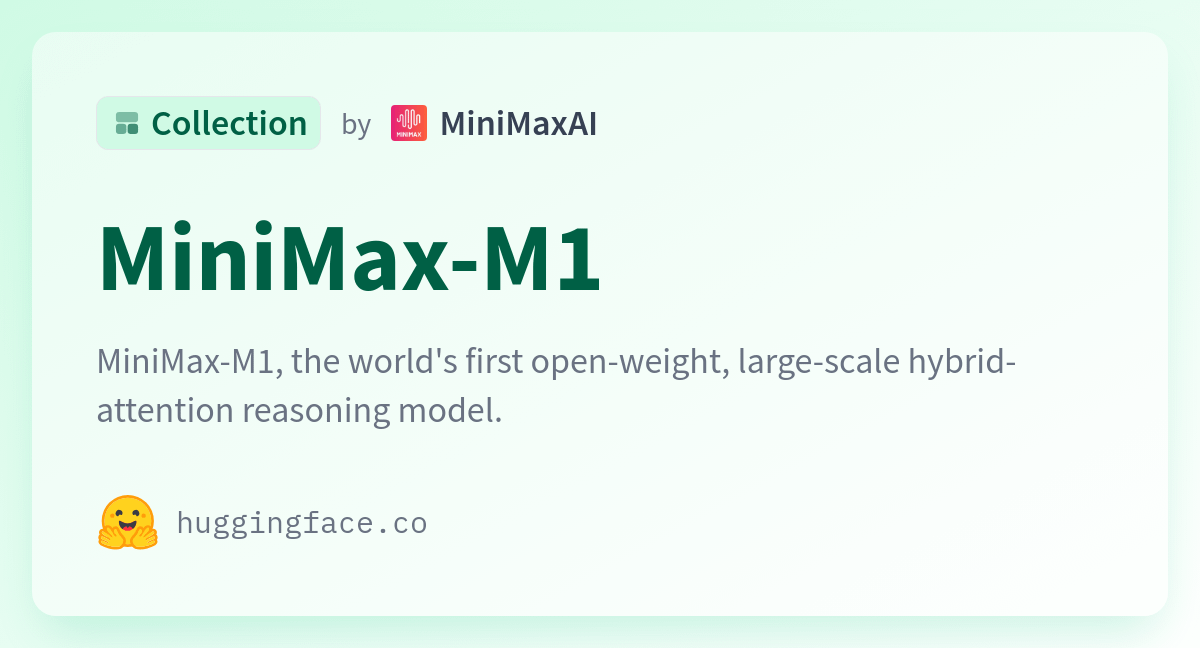 MiniMax-M1 - a MiniMaxAI Collection