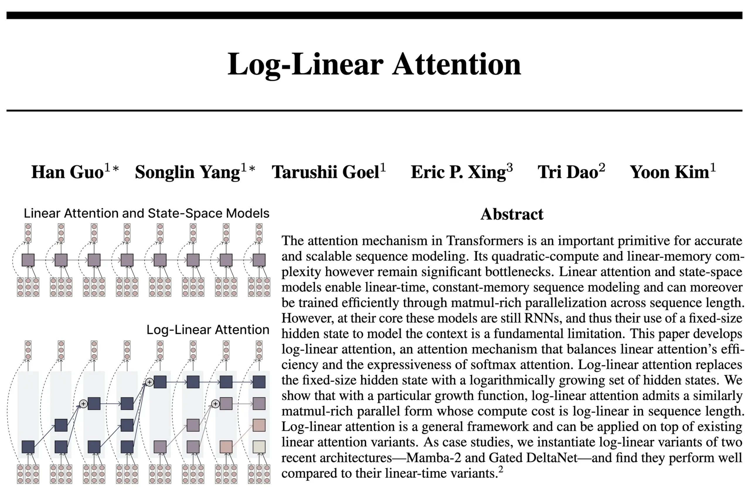 Log-Linear Attention Architecture Combines Advantages of RNNs and Attention