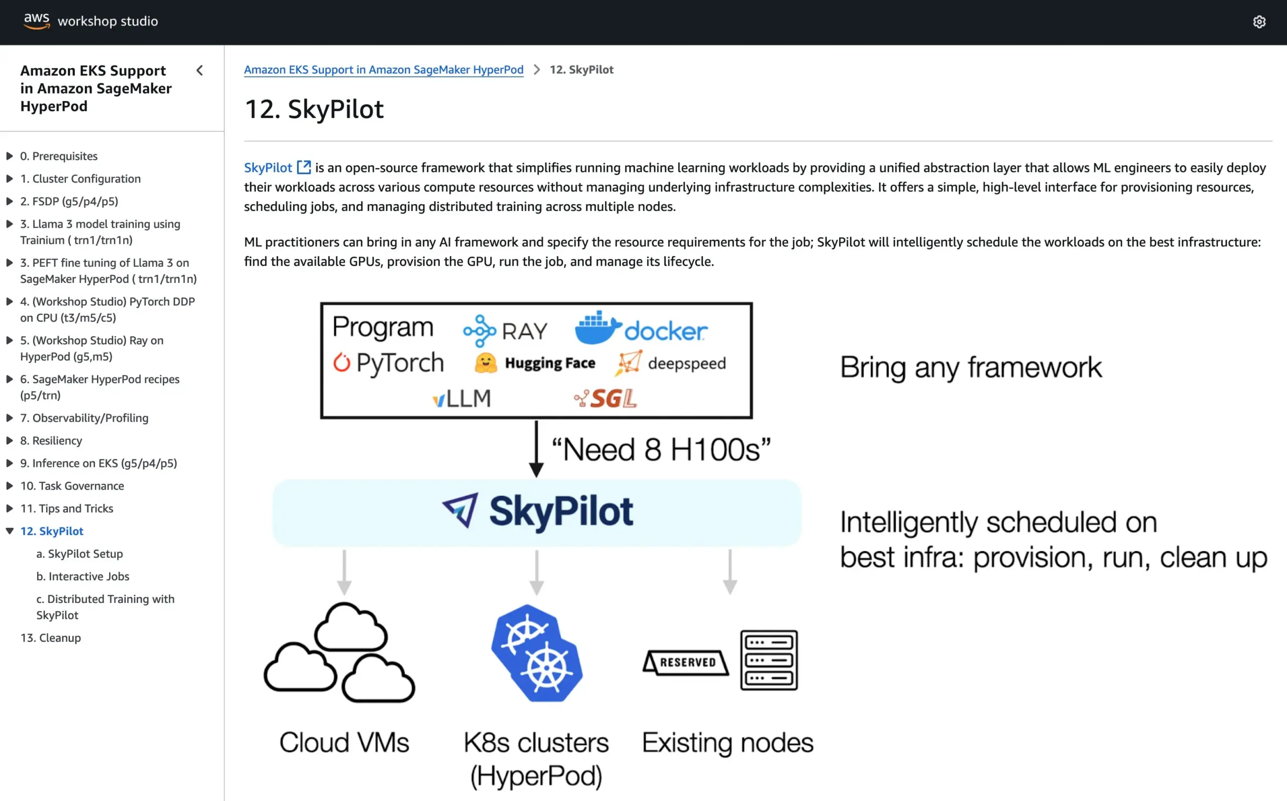 SkyPilot加入AWS SageMaker HyperPod官方教程,结合两系统优势运行AI