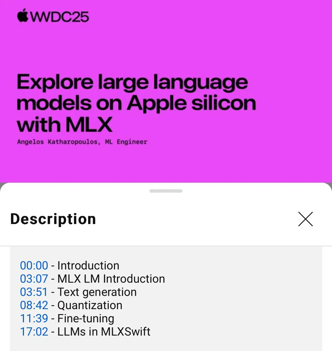 MLX言語モデルのローカル使用チュートリアルが公開(WWDC25)