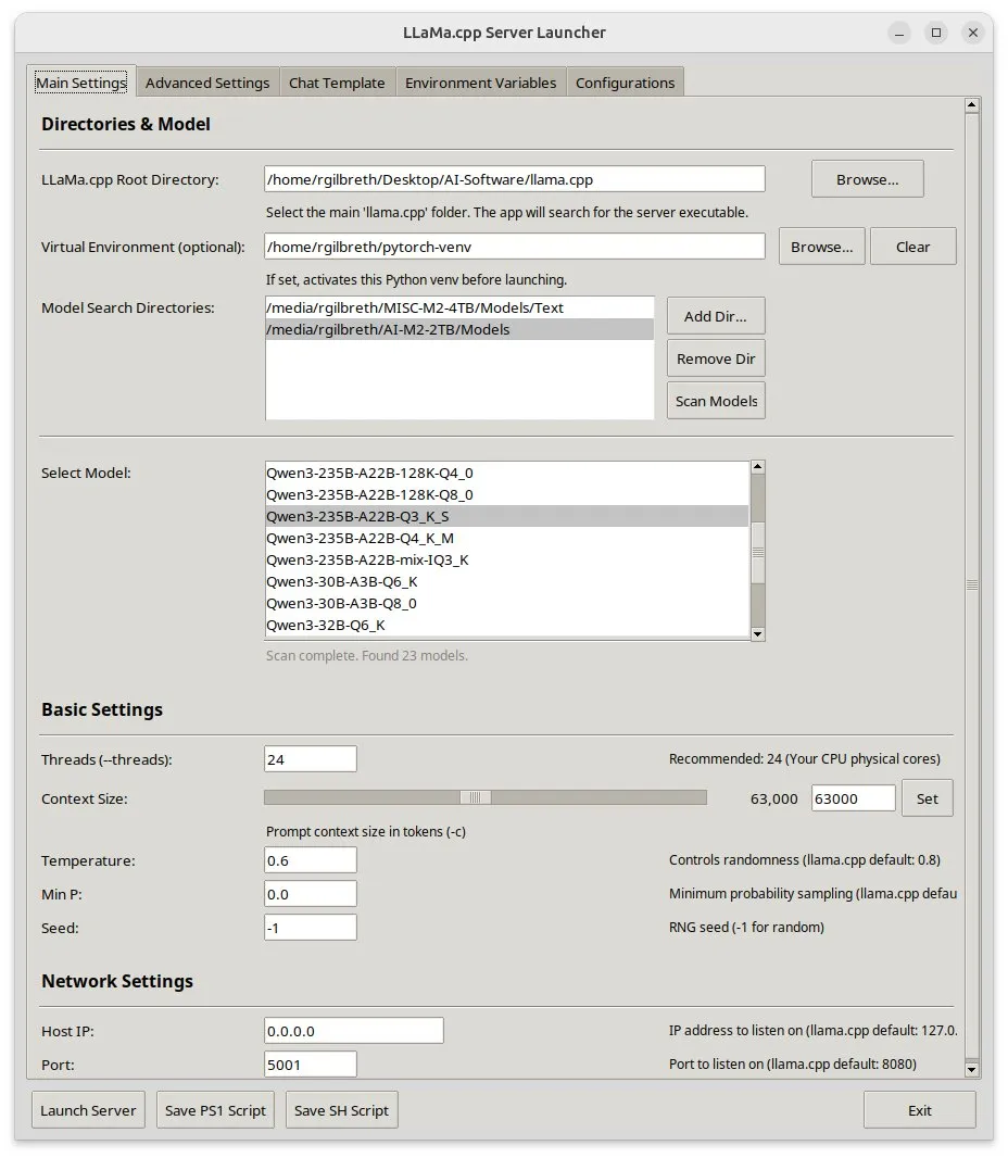 Llama-server-launcher: Grafische Oberfläche für komplexe llama.cpp-Konfigurationen