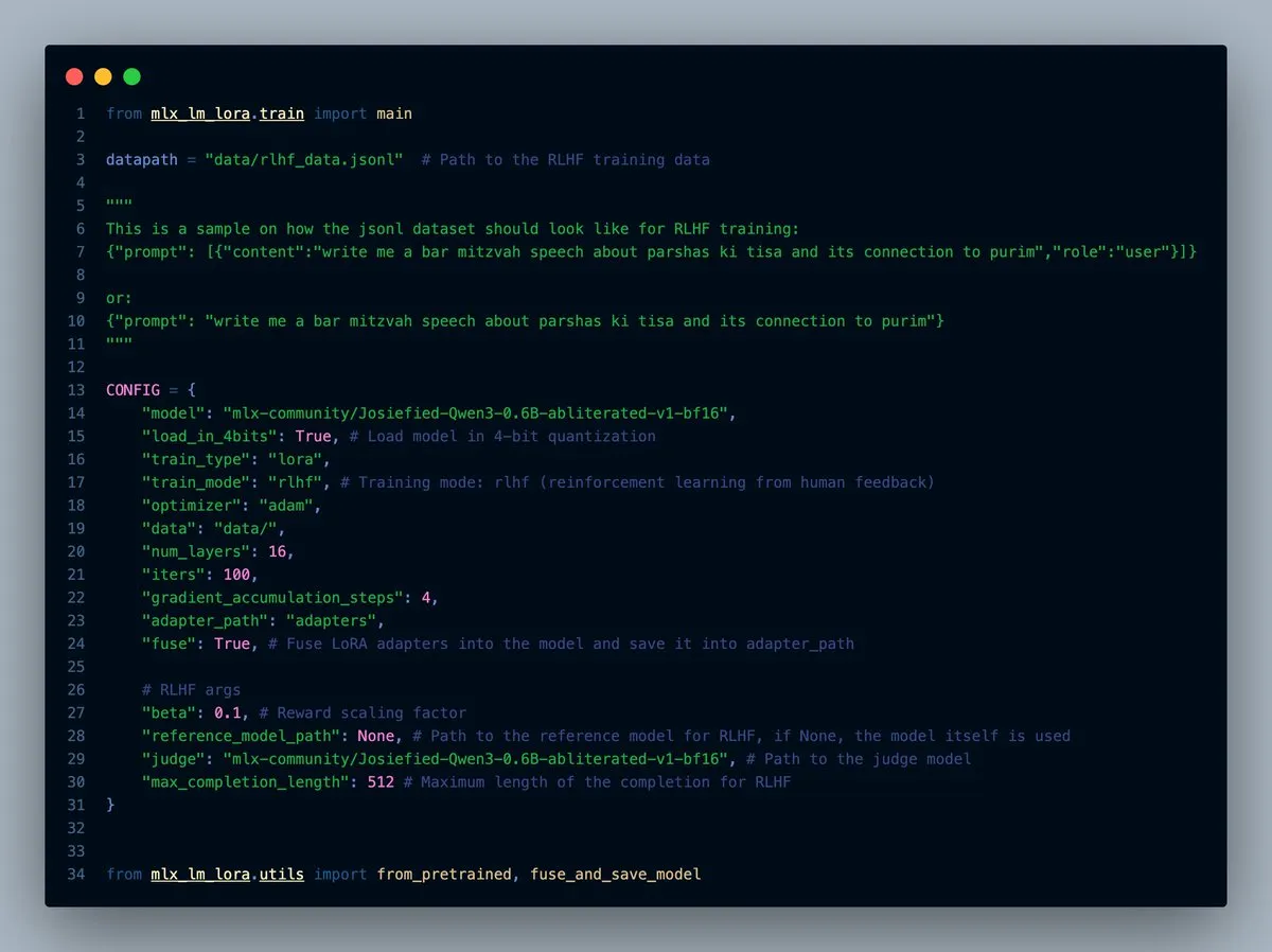 MLX-LM-LORA v0.7.0 Dirilis, dengan Fitur RLHF Bawaan