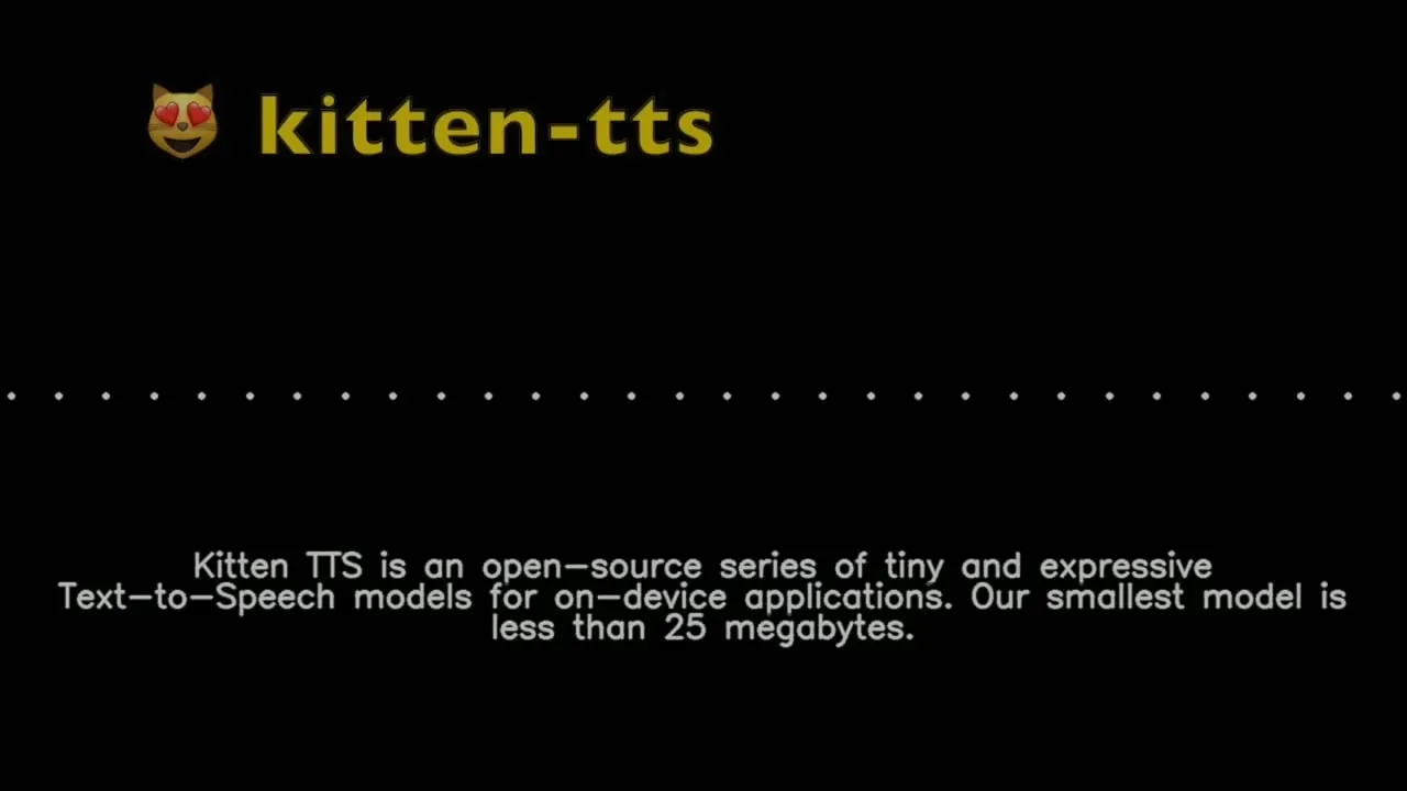 Kitten TTS:超小型文本到语音模型