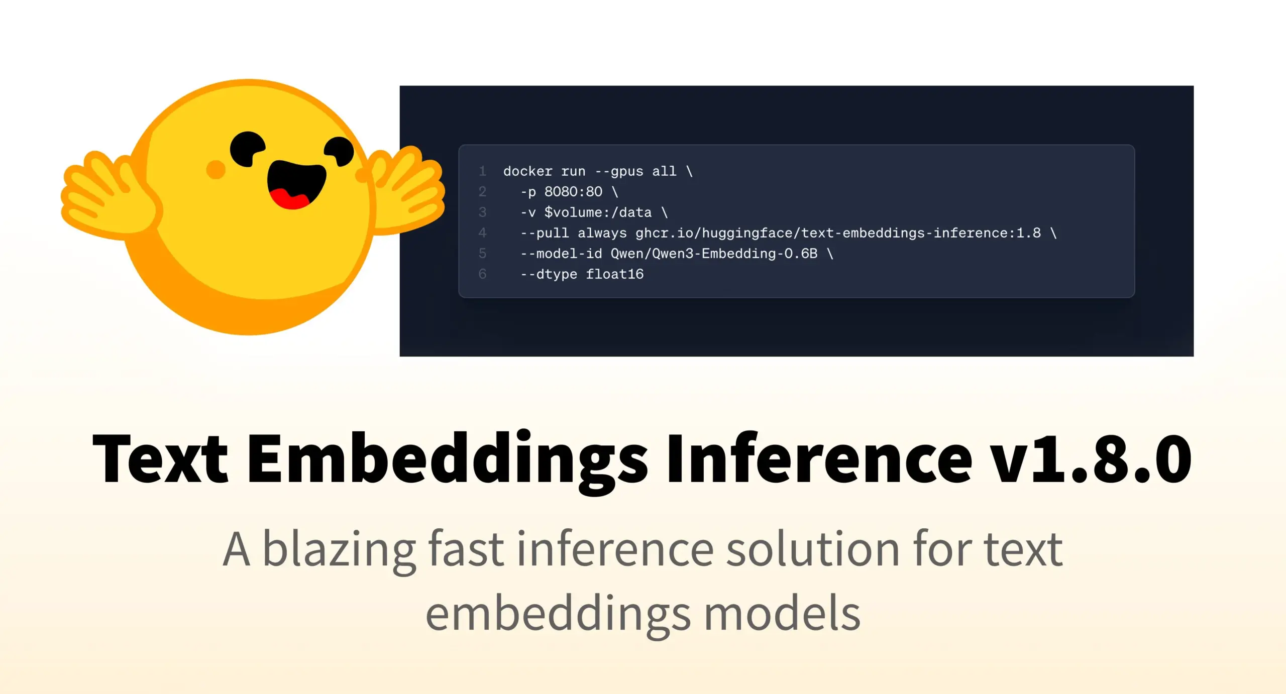 Hugging Face Text Embeddings Inference (TEI) v1.8.0发布