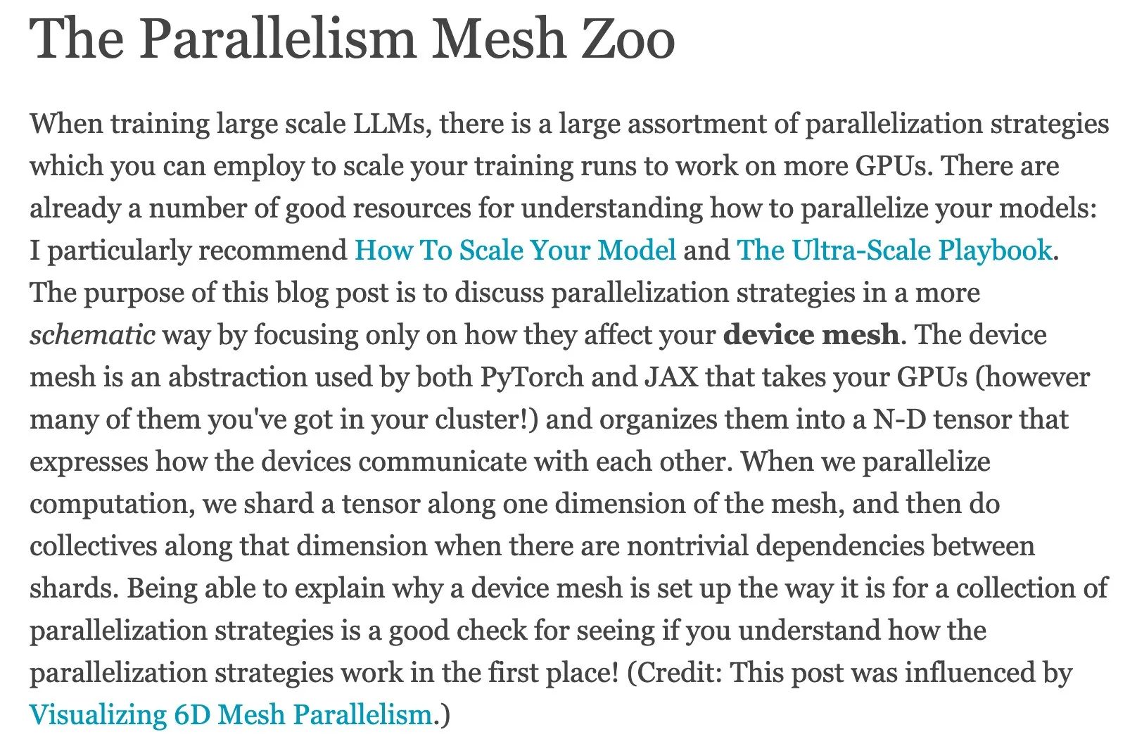 The Parallelism Mesh Zoo