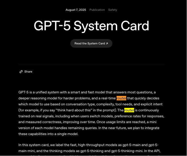 OpenAI GPT-5算力命门:路由功能优化效率