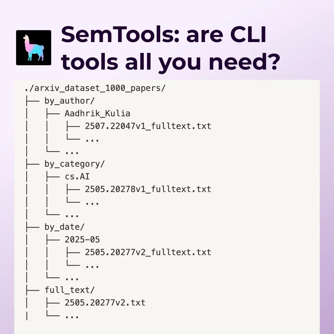 LlamaIndex SemTools: Document Search and Analysis Tool for Command-line Agents