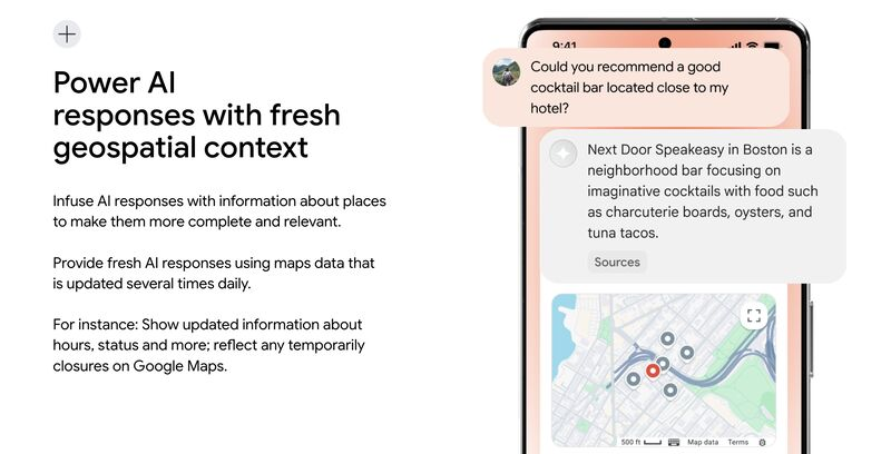 دمج Google Maps مع Gemini API Grounding