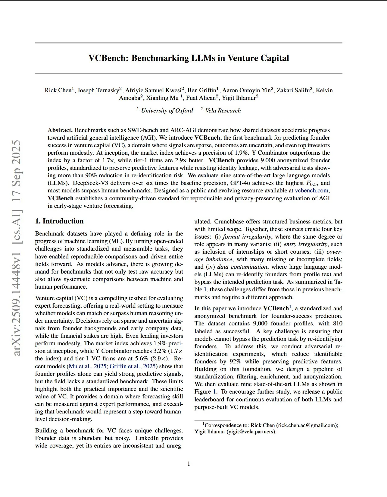 LLM预测创始人成功率超越VC