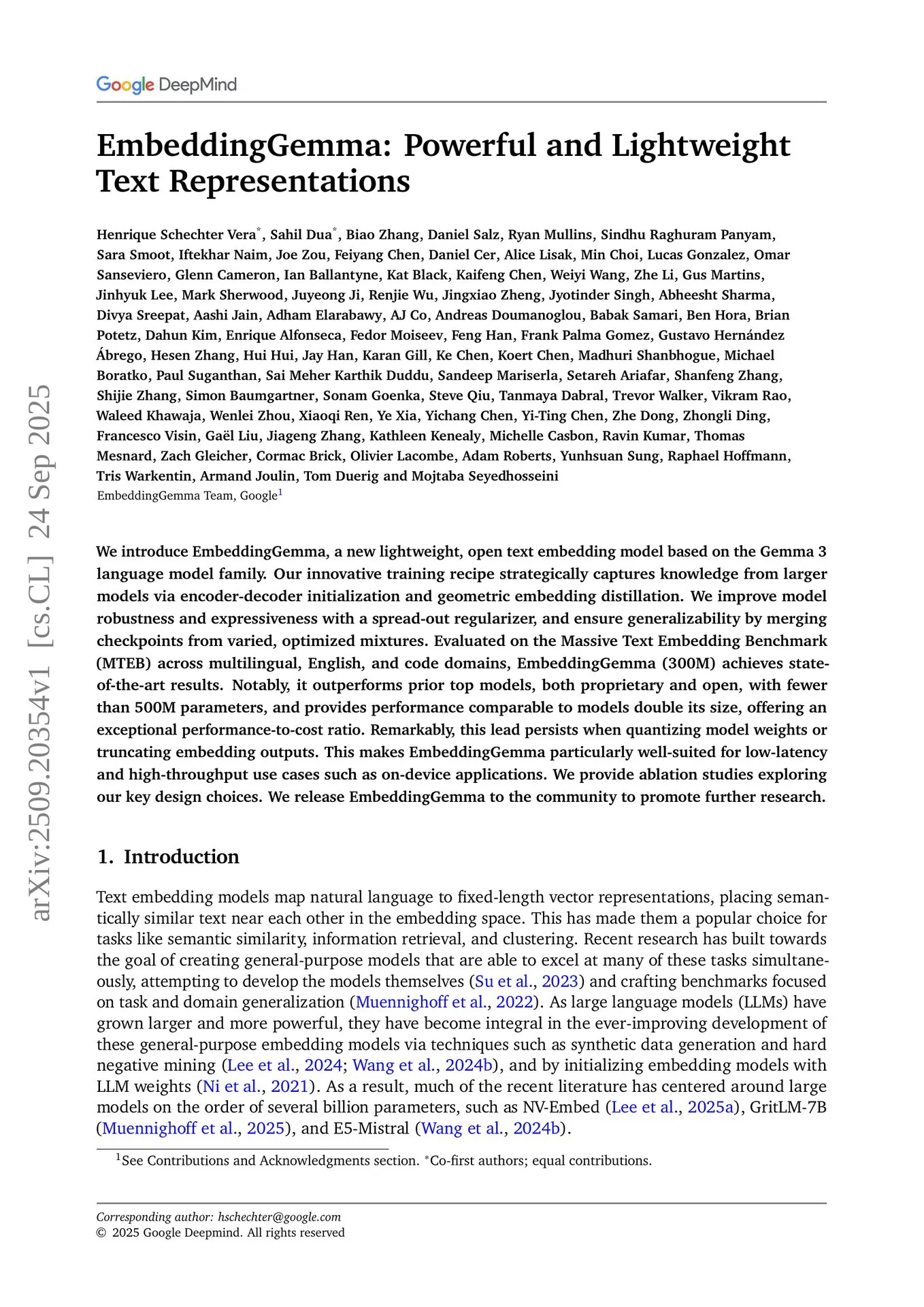 谷歌发布EmbeddingGemma轻量级文本嵌入模型