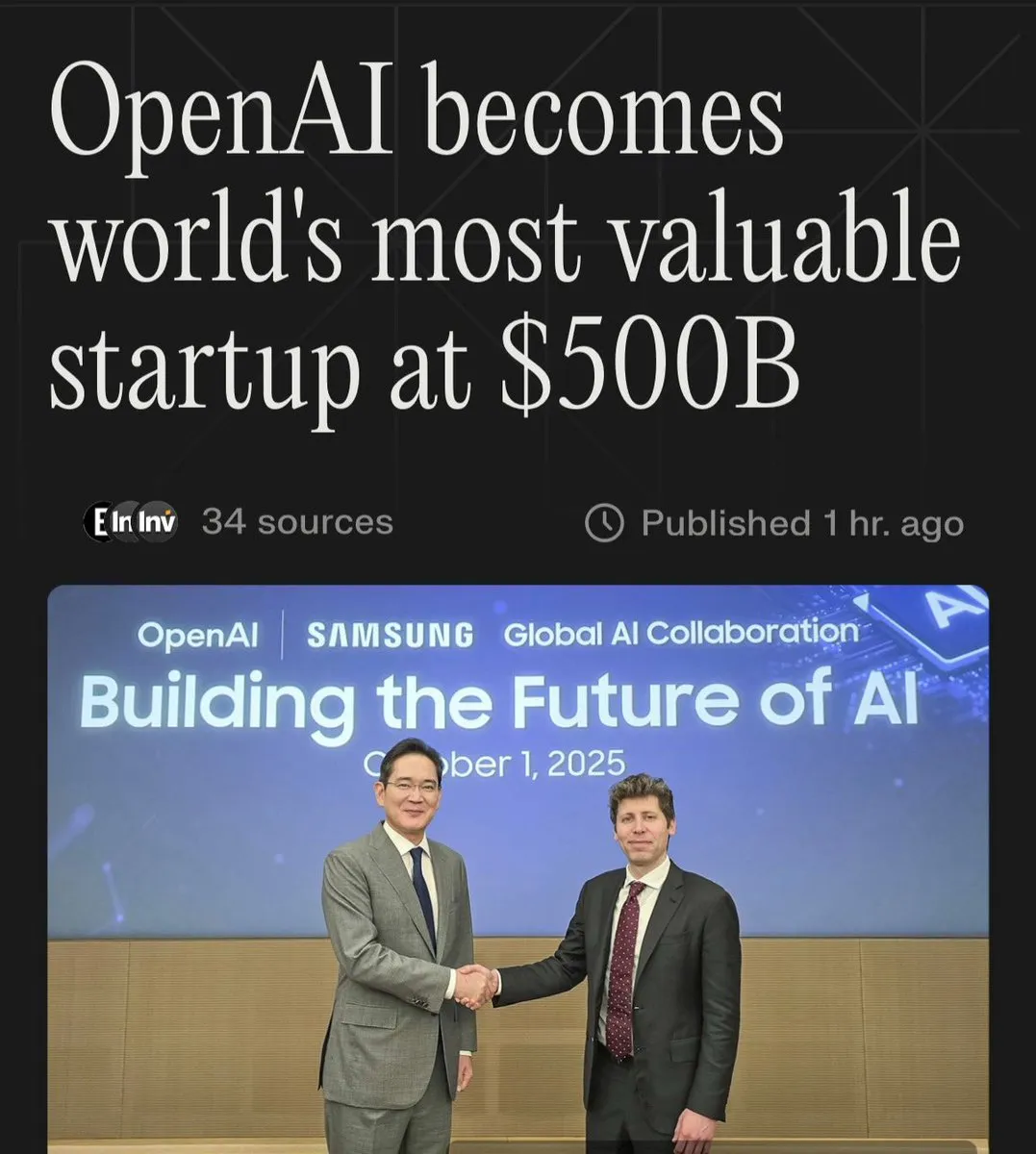 OpenAI估值突破5000亿美元