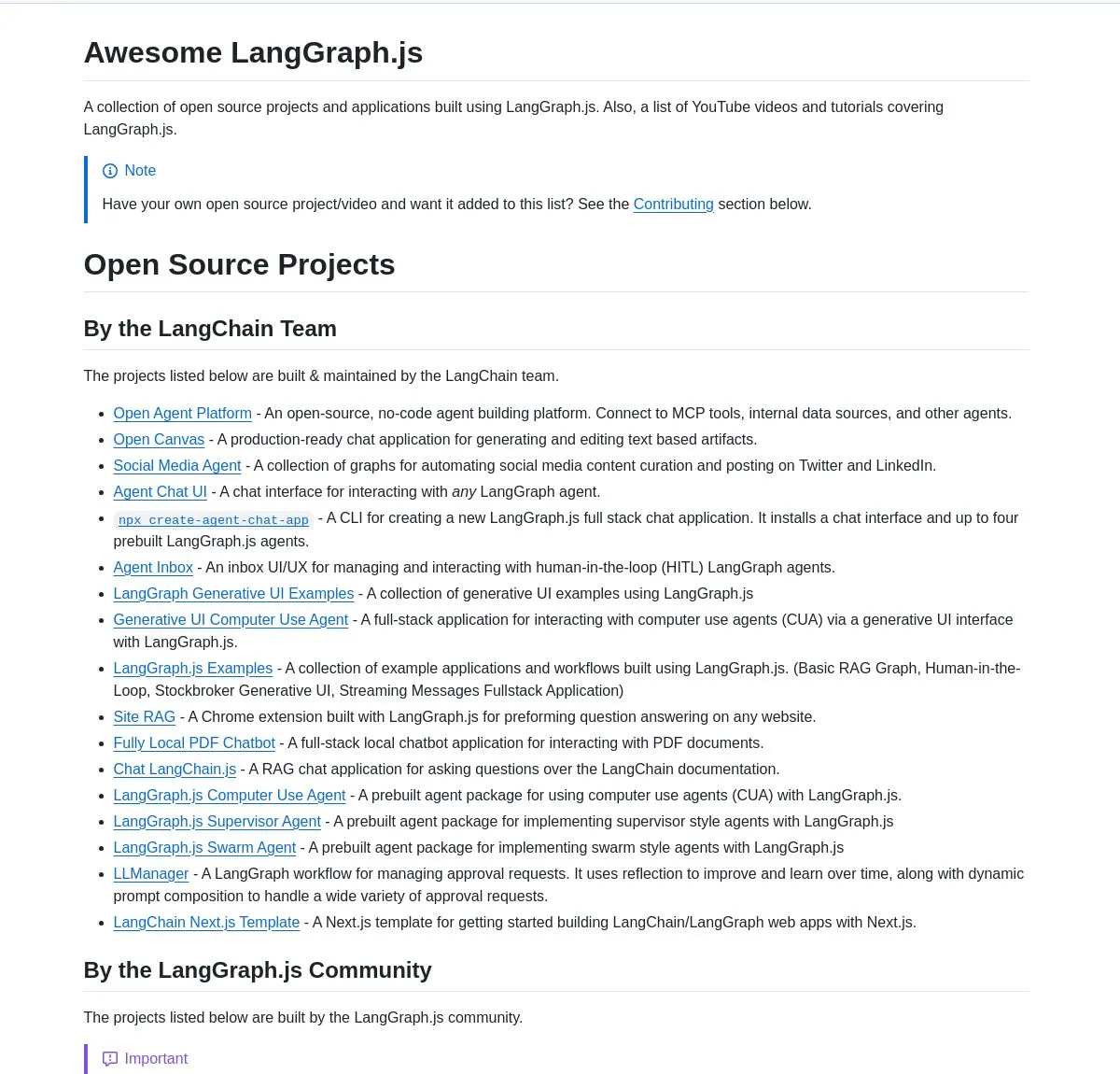 LangGraph.js 프로젝트 컬렉션 및 Agentic AI 튜토리얼