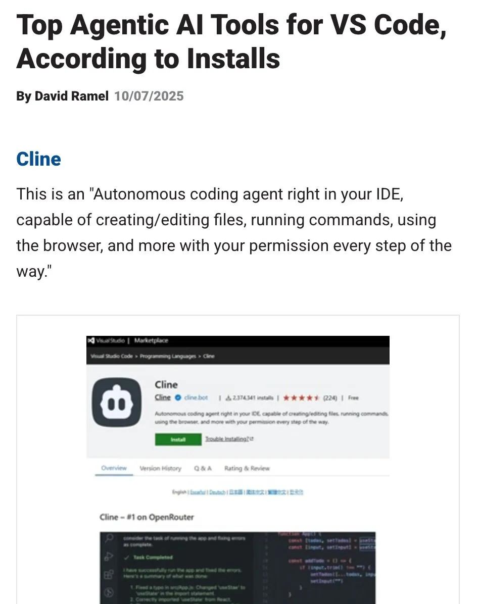 La mejor herramienta Agentic AI para VS Code