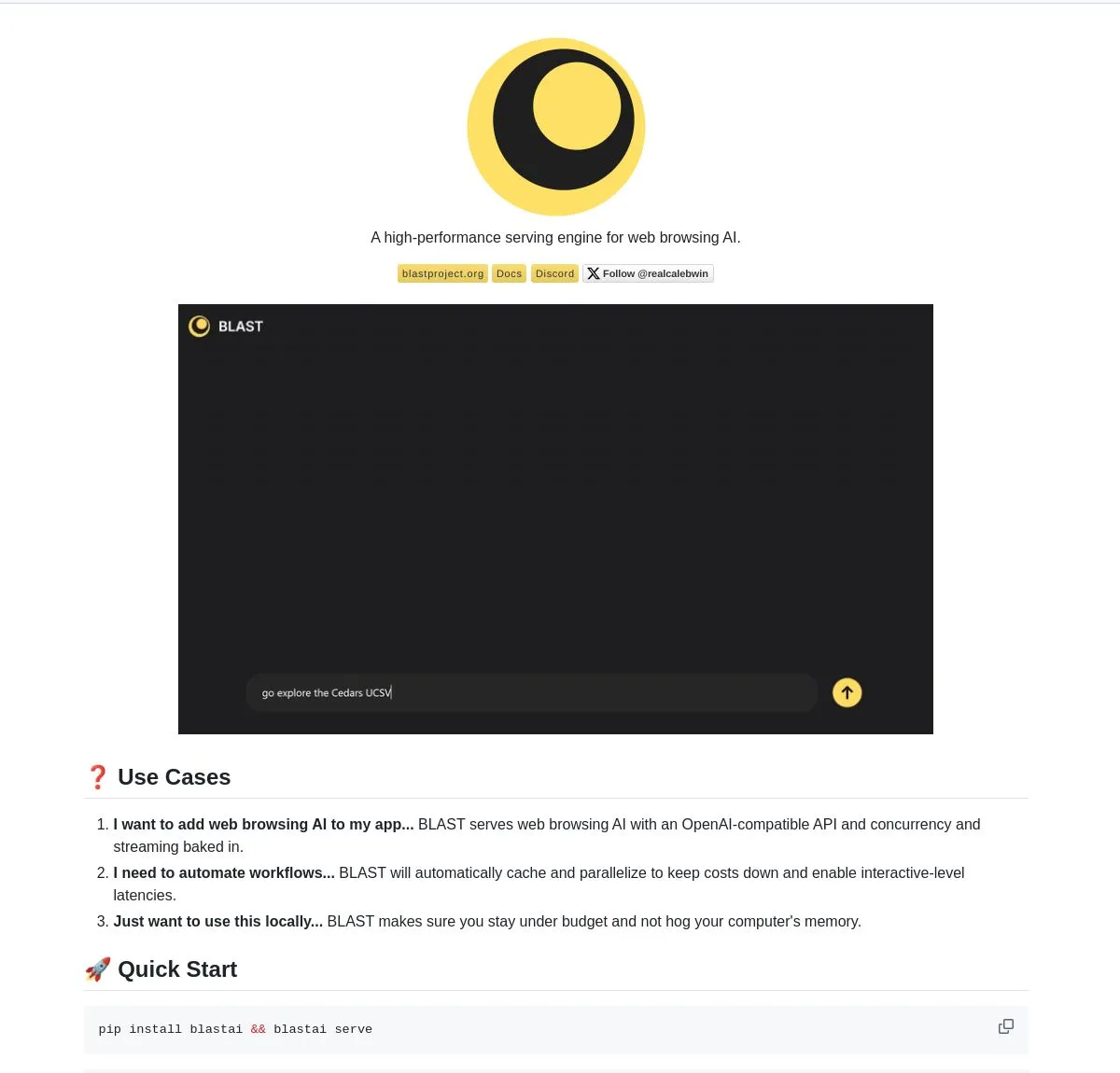 BLAST: Motor de navegador web AI