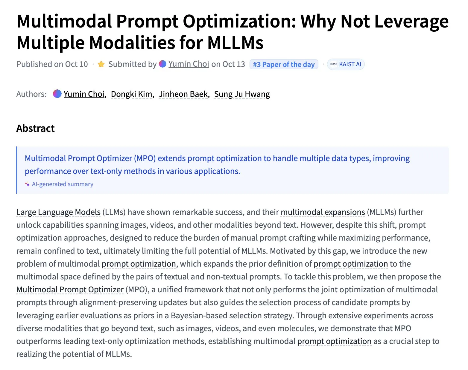 Multimodal Prompt Optimization: Enhancing MLLM Performance with Multimodality