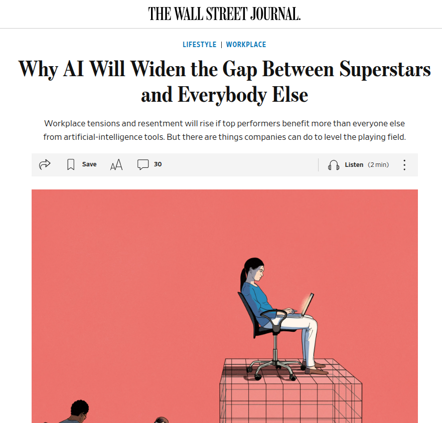 AI Exacerbates Workplace "Matthew Effect," Widening Gap Between Top and Average Employees