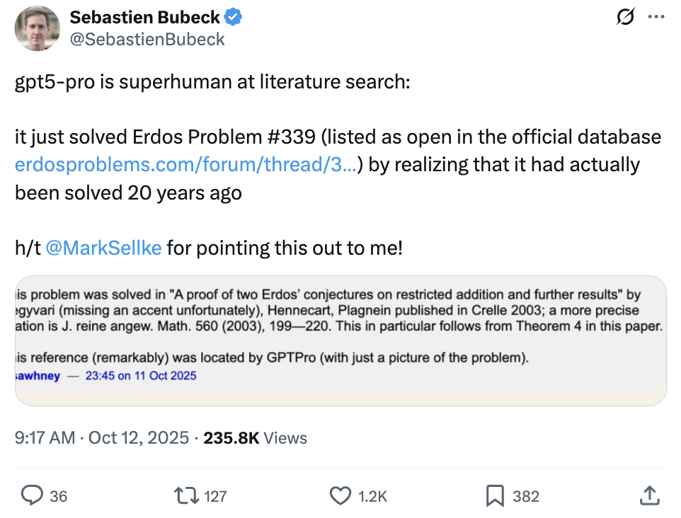 GPT-5 Pro解决埃尔德什数学难题,展现强大文献检索与漏洞识别能力