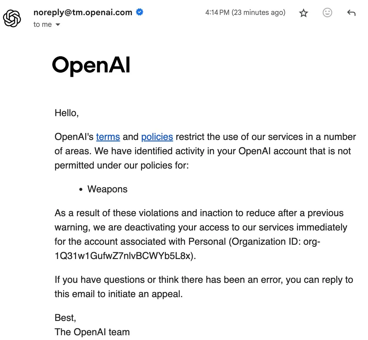 OpenAI用户封禁事件引发社区对数据主权和开源AI的讨论