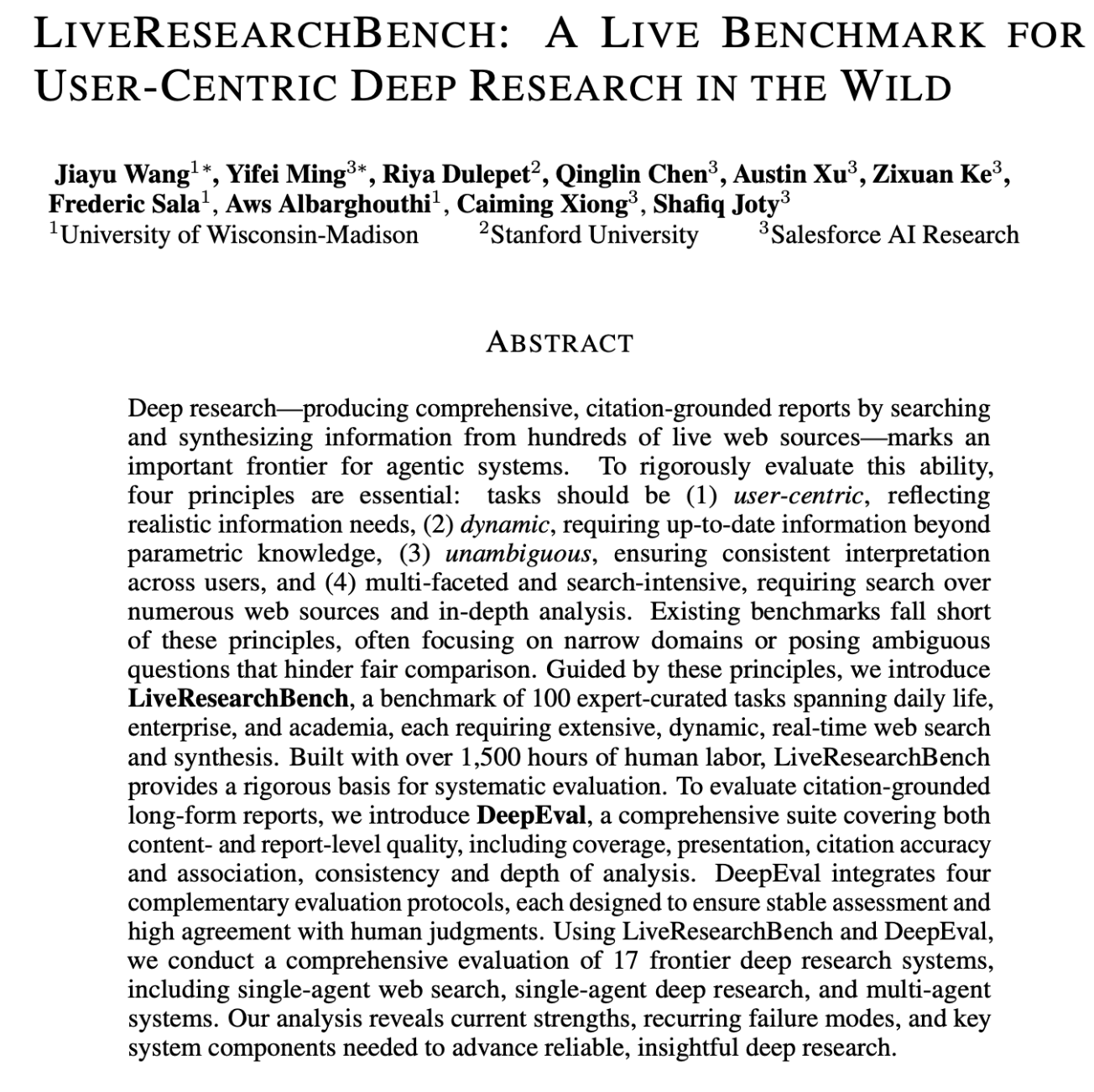 LiveResearchBench: A Live Benchmark for User-Centric Deep Research in the Wild