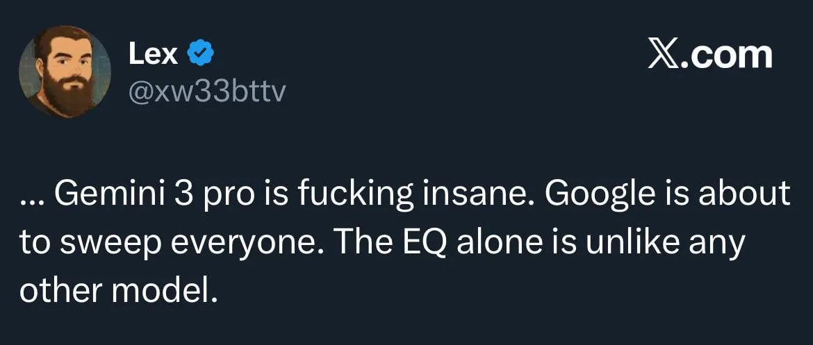谷歌Gemini 3.0聚焦EQ,与OpenAI竞争升级