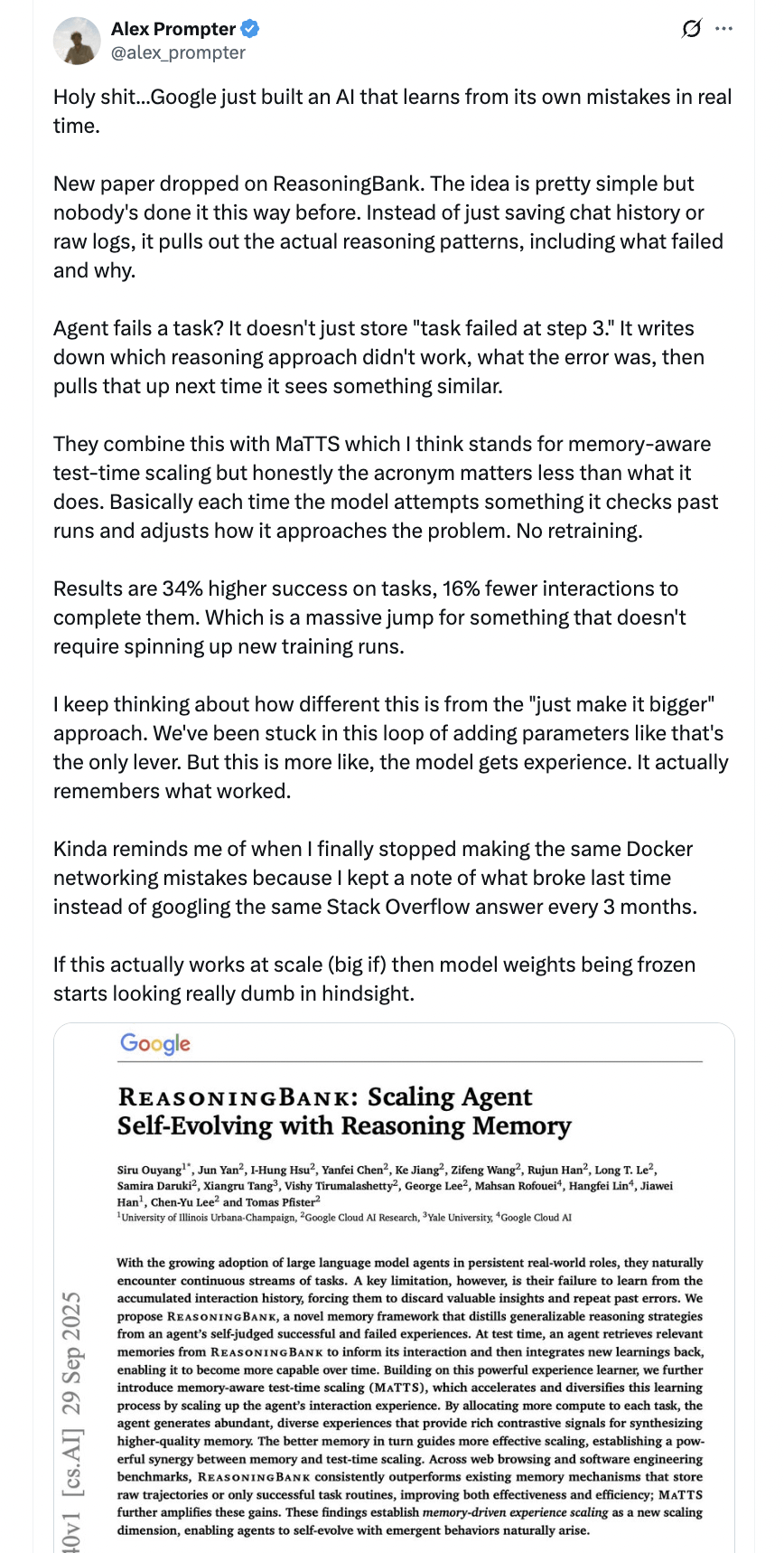 Holy shit...Google built an AI that learns from its own mistakes in real time.